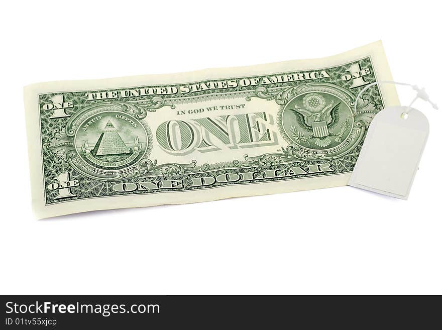 Dollar tag isolated on the white background