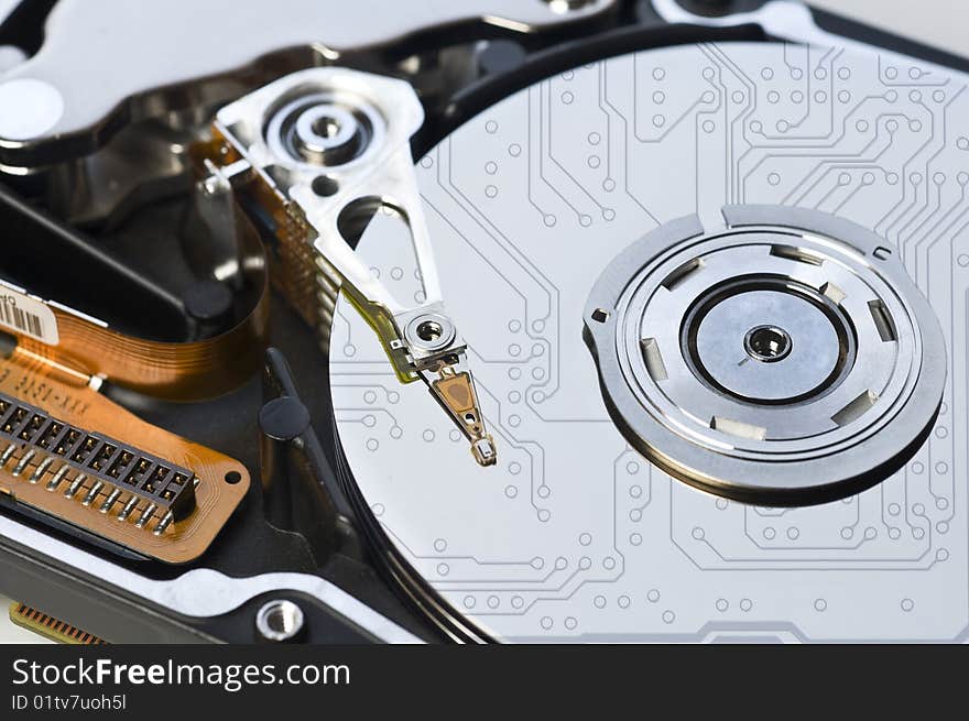 Hard disk with circuit reflections. Electronic Background