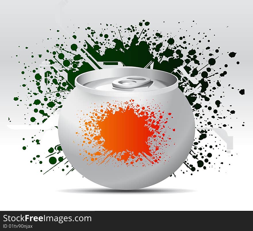 Editable illustration of a metal can. Editable illustration of a metal can.