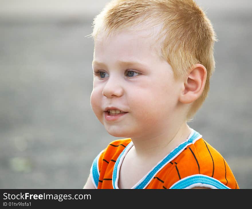 The boy on walk in the summer. The boy on walk in the summer