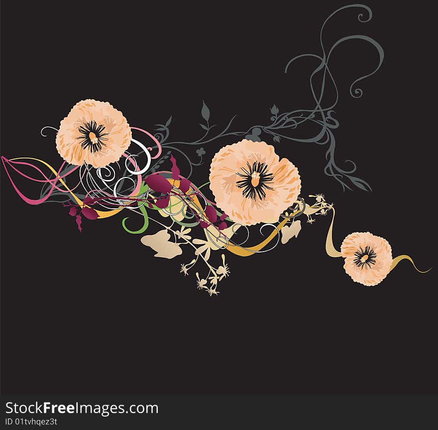 Illustration of a floral background