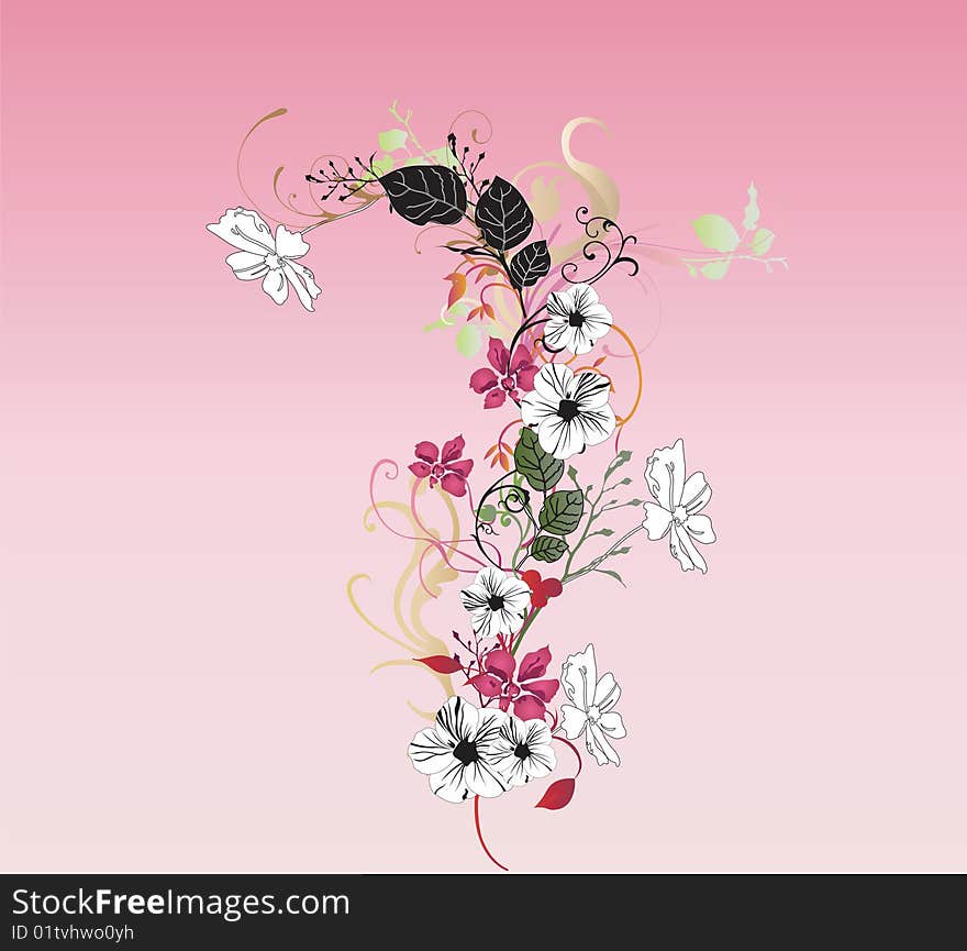 Illustration of a floral background