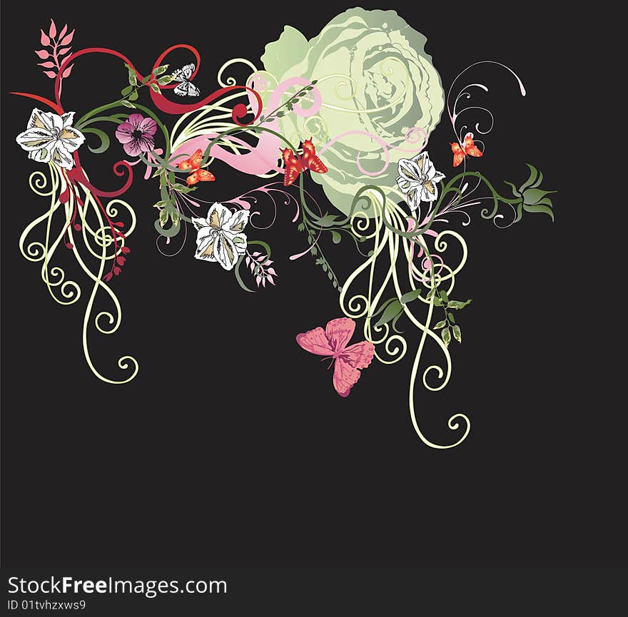 Illustration of a floral background