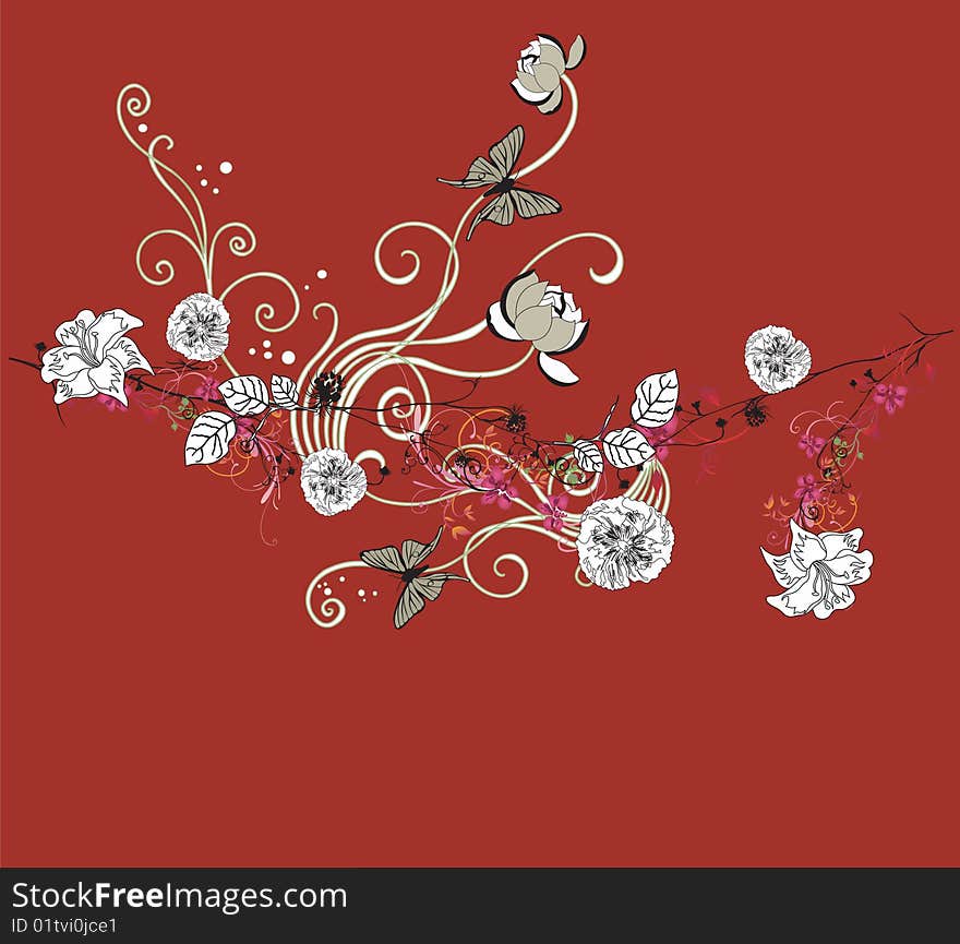 Illustration of a floral background