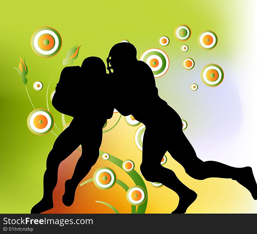 Editable  illustration of Rugby Players.