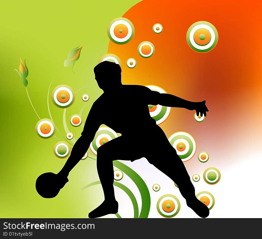 Editable  illustration of Man playing sport silhouettes. Editable  illustration of Man playing sport silhouettes.