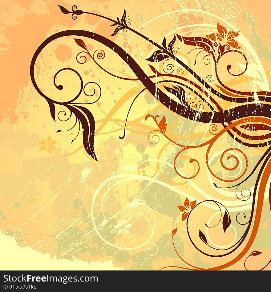 Abstract style floral background vector. Abstract style floral background vector