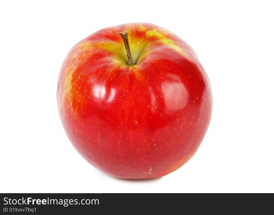 Fresh red apple on white