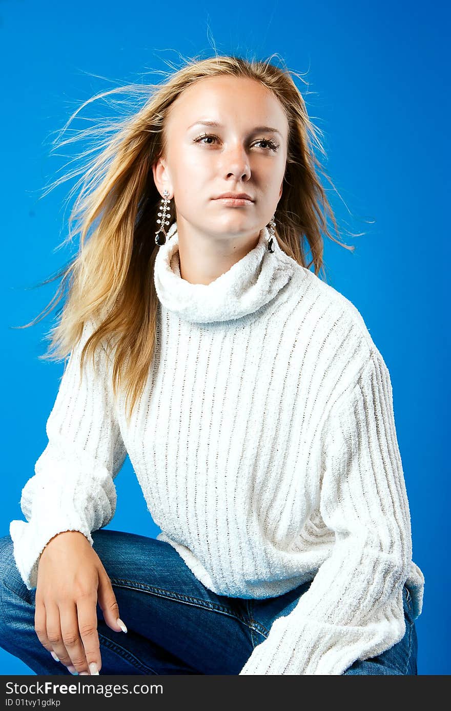 Portrait of a young blond girl