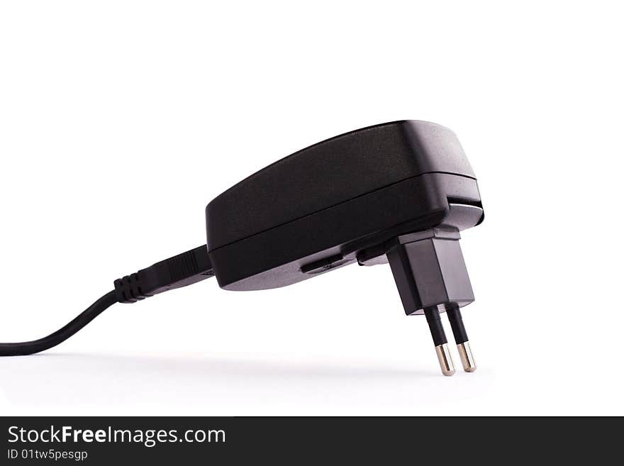 Electrical plug on white background