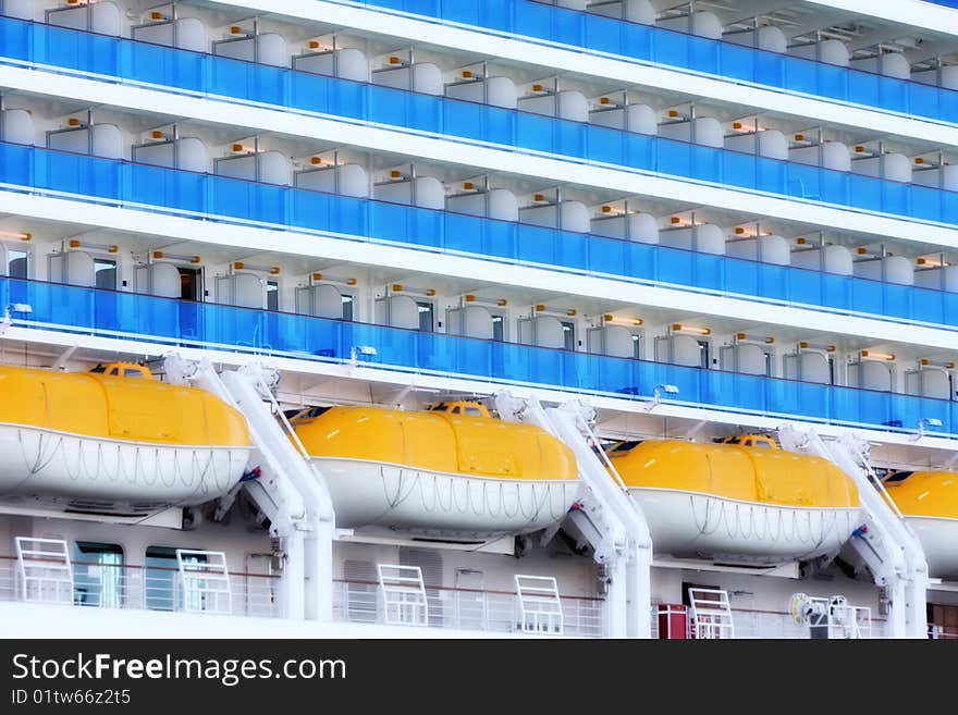 Details shot of luxurious passenger big ferry