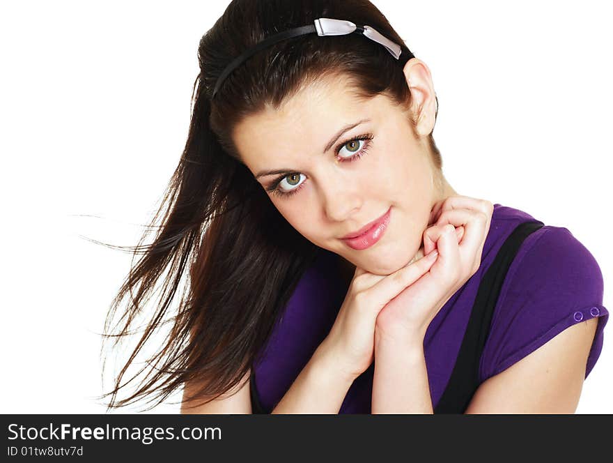 Portrait of a beautiful young teenager. Close up face. Portrait of a beautiful young teenager. Close up face