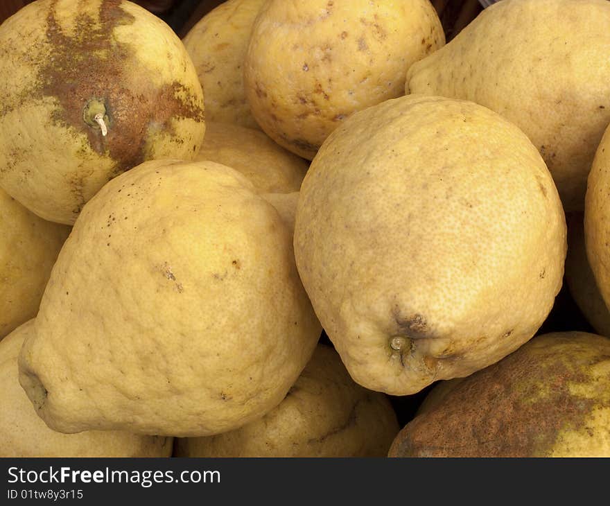 Big lemons at civic market in la spezia