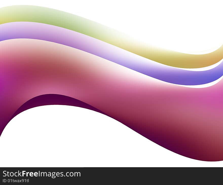 Wavy colourful lines on a white background. Wavy colourful lines on a white background