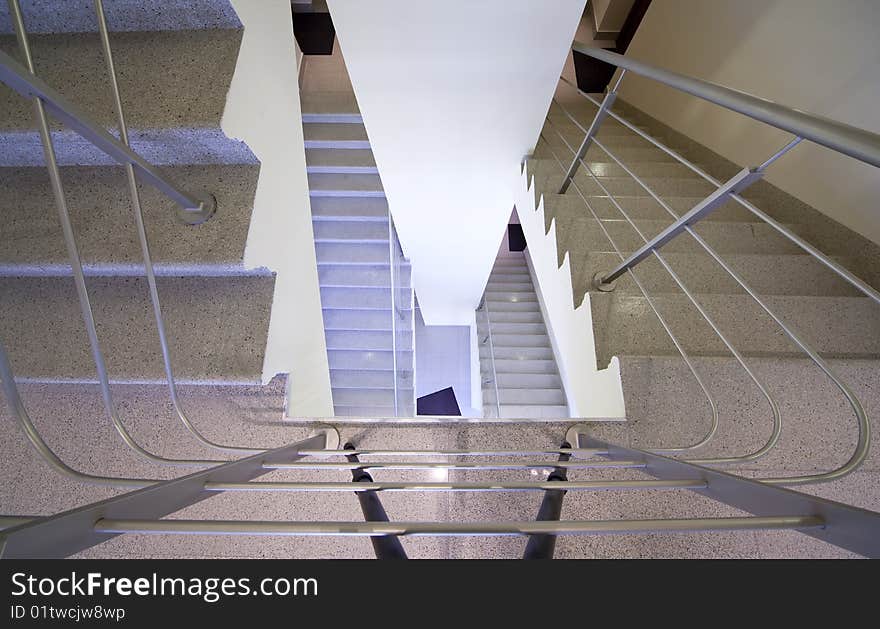 Ladder of business corporate building interior staircase