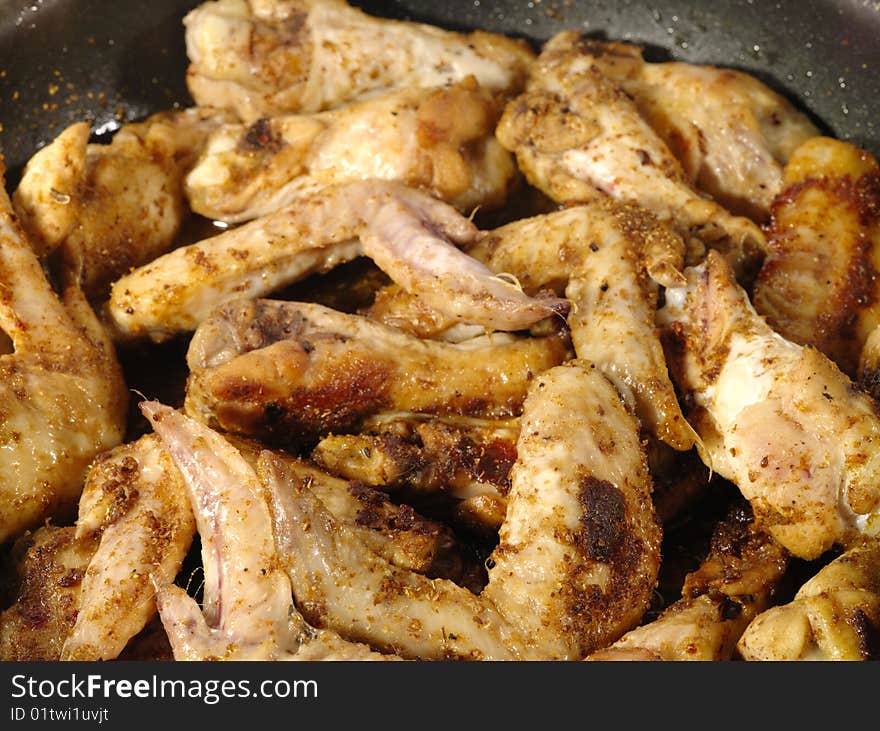 Fried delicious chicken wings