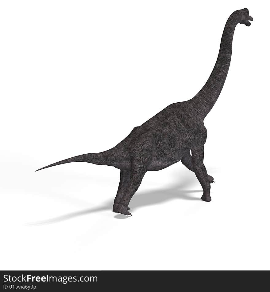 Giant dinosaur brachiosaurus With Clipping Path