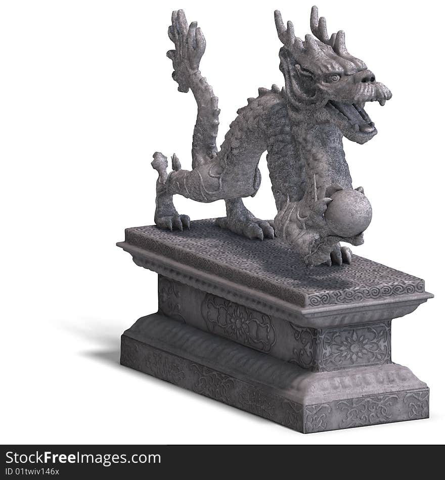 Chinese dragon stone statue