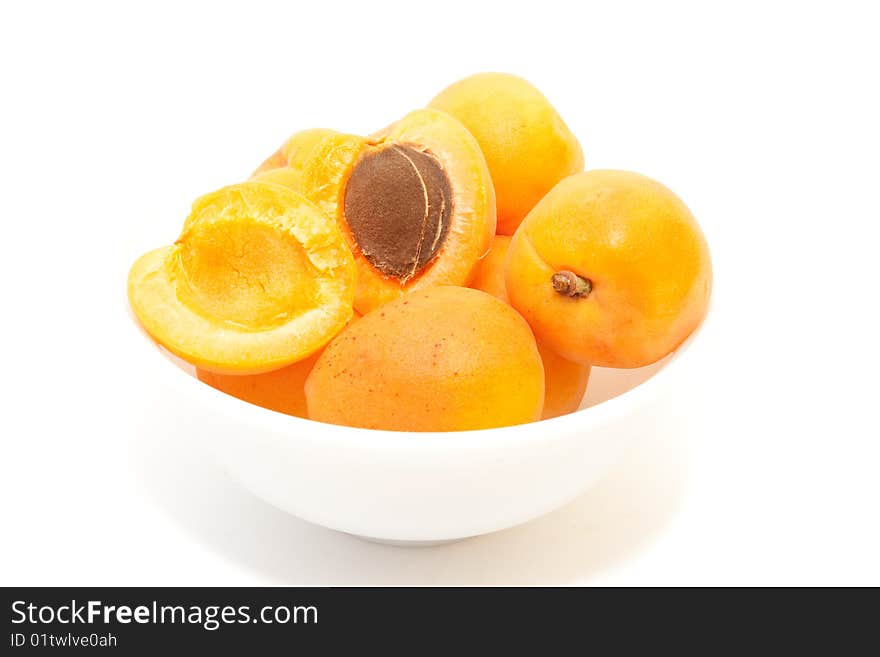 Fresh apricot isolated on white