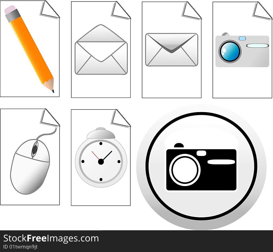 Icons for internet. Buttons for web sites. Icons for internet. Buttons for web sites