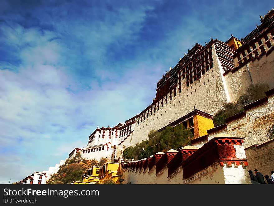 Grand potala palace in Lhasa. Tibet, China.