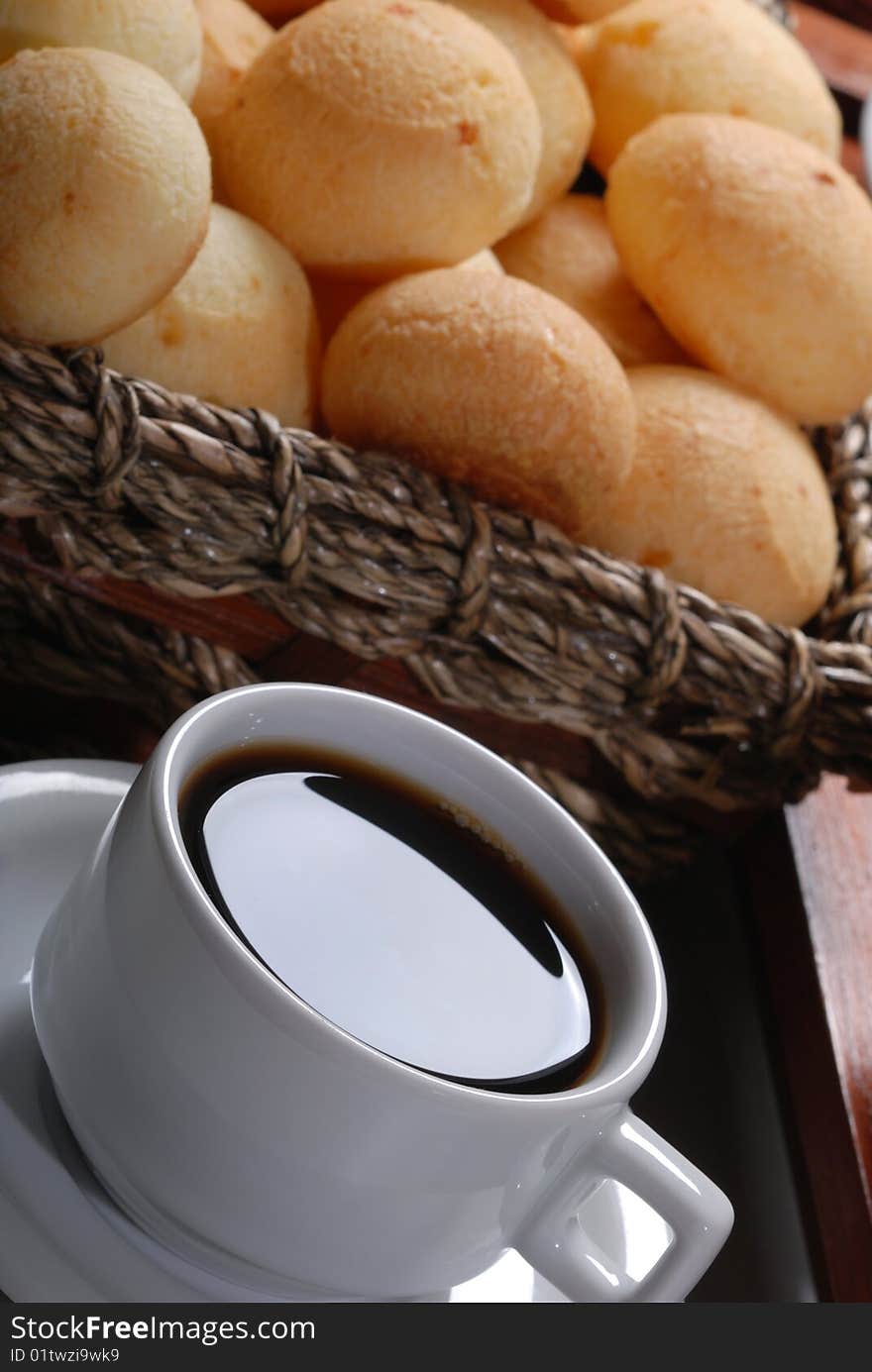 Breakfast with bread cheese typical of Brazil