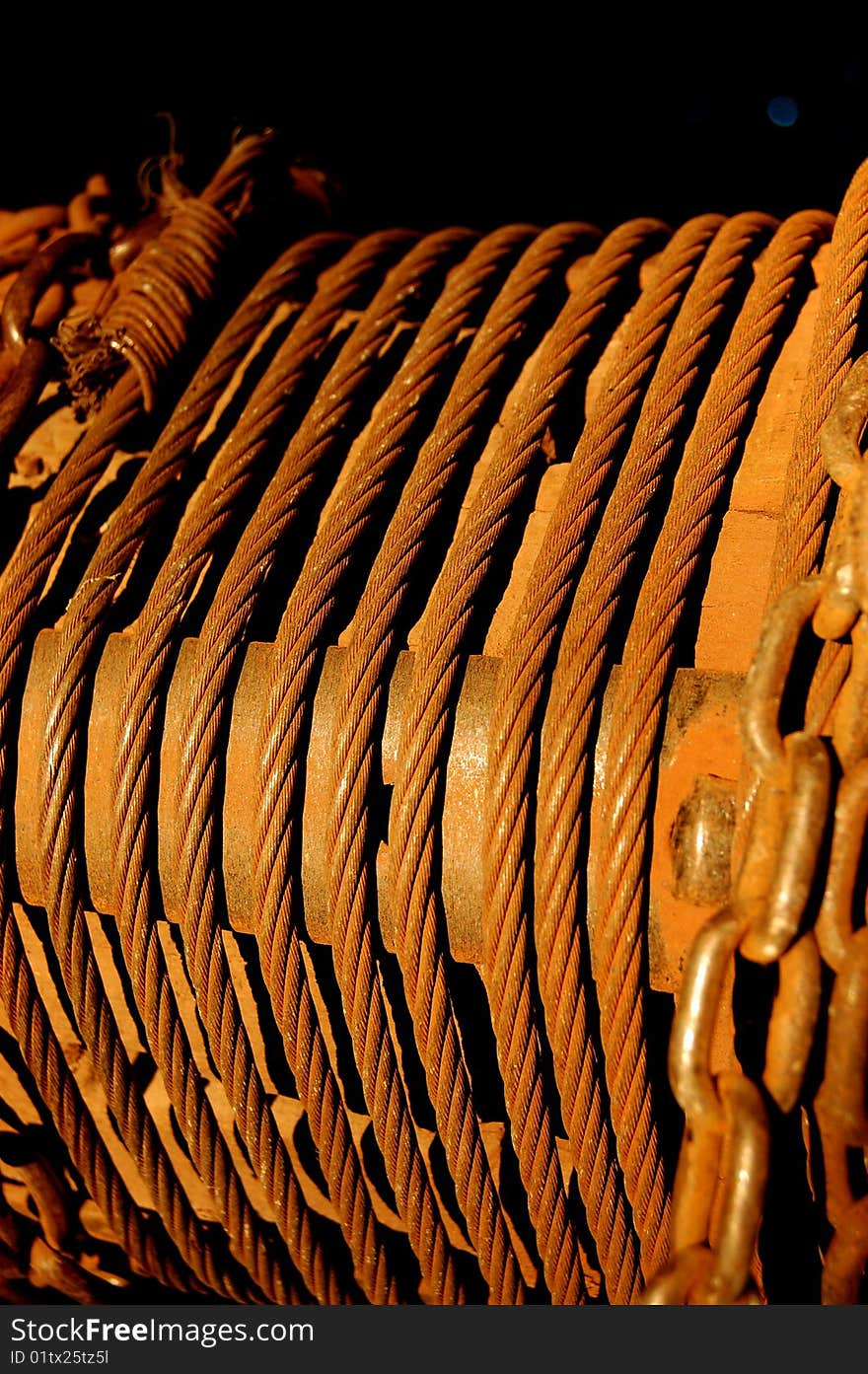 Detail of chain and string system of an old fountain. Detail of chain and string system of an old fountain