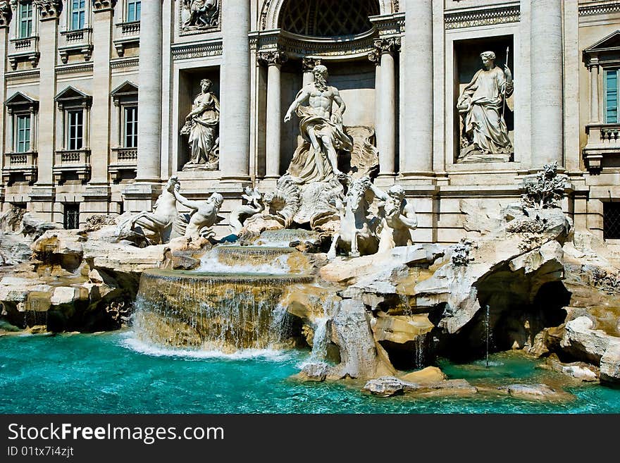 Trevi fountain in the city of Rome