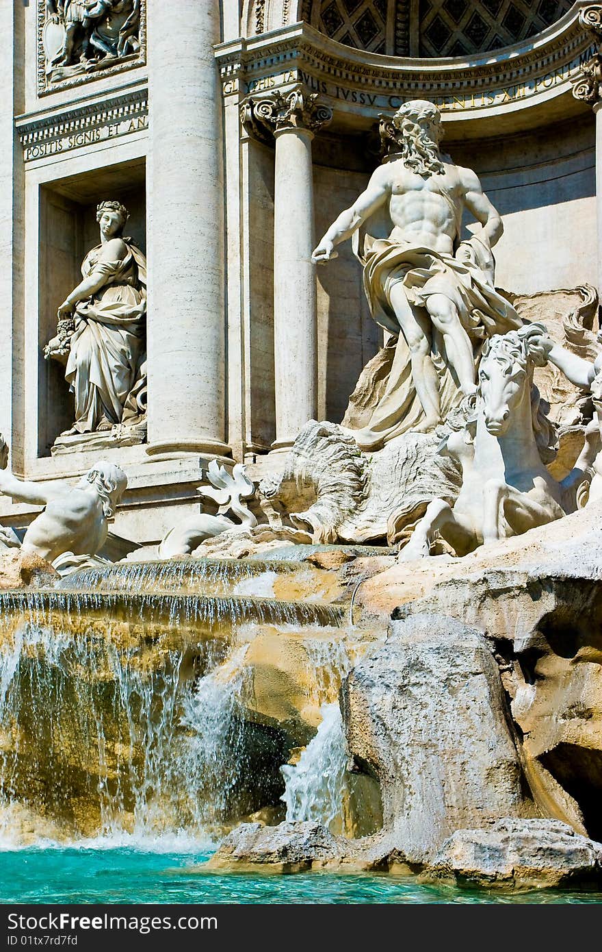 Trevi Fountain In The City Of Rome