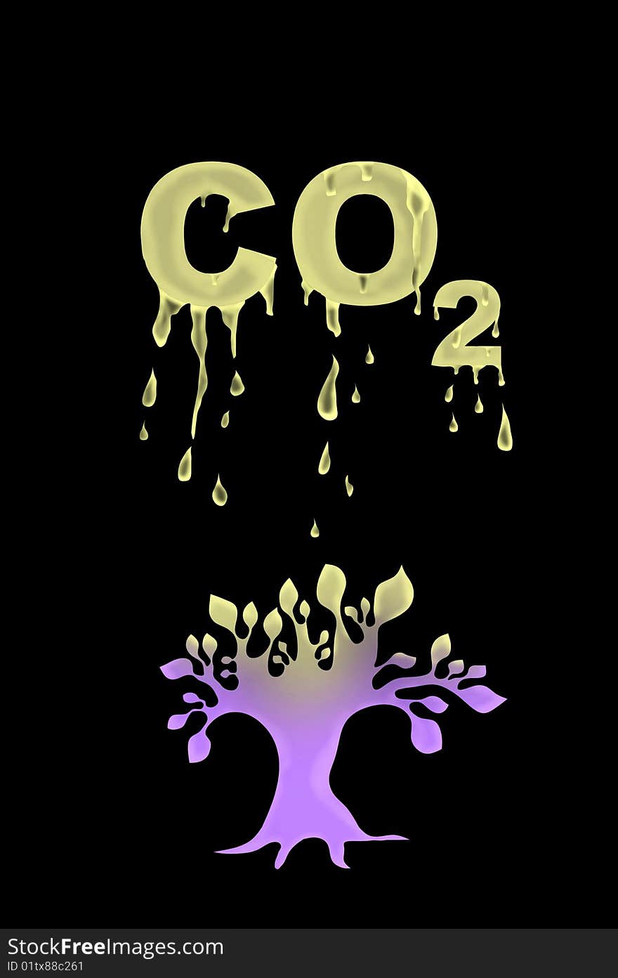 Abstract CO2 illustration