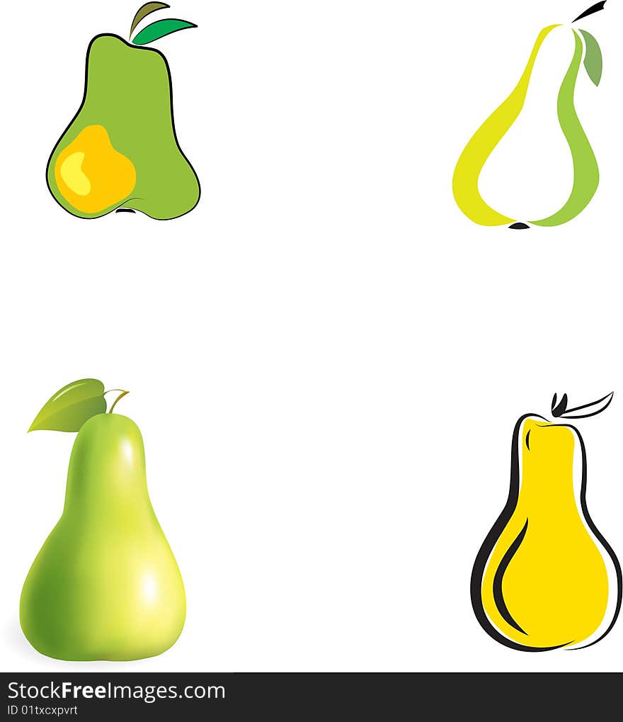 Pears on a white background vector illustration