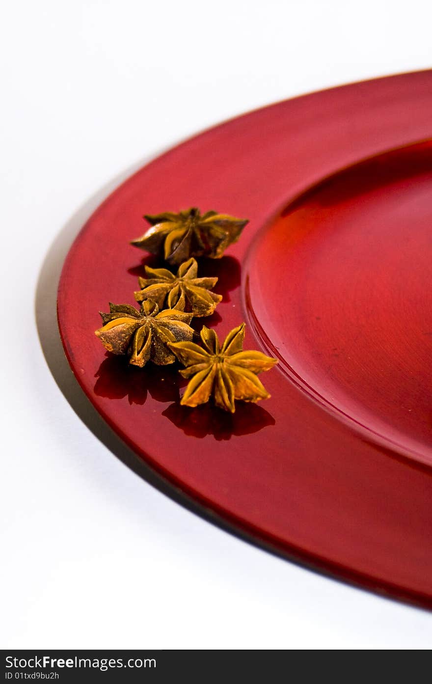 A red plate of christmas goodies at christmas time