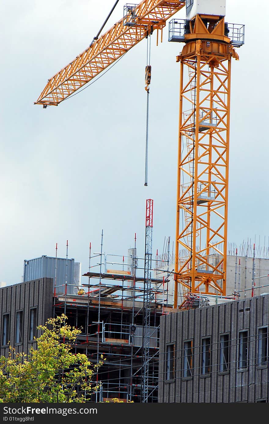 Crane working on a site