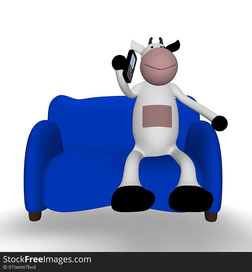 Cow With Phone