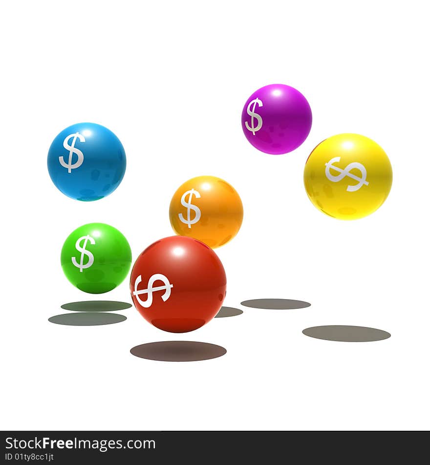 Isolated spheres with dollar symbol