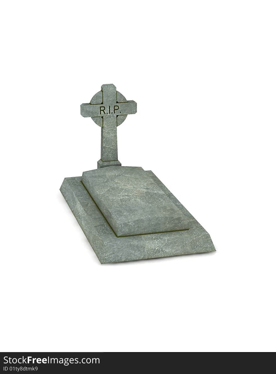 Gravestone - 3d render isolated on white