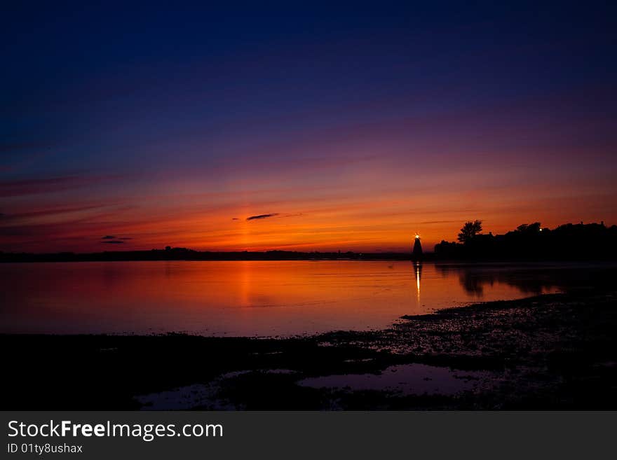 Lighthouse at Sunset