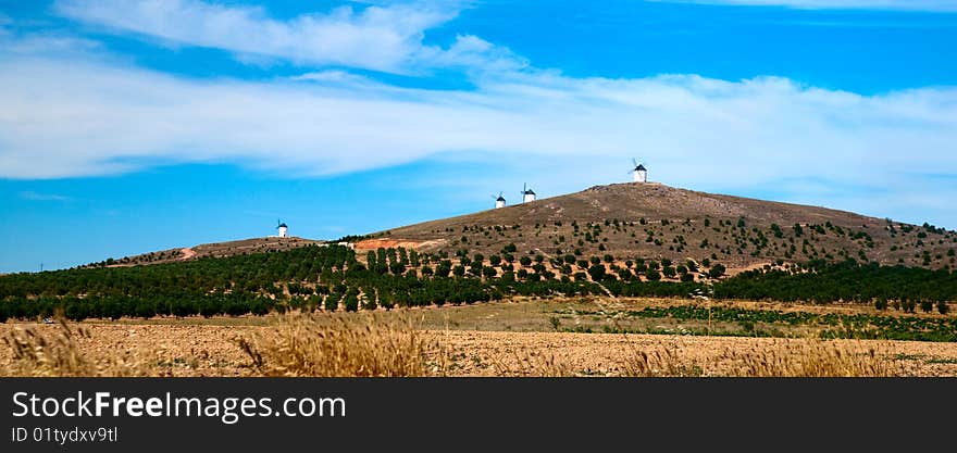 Flour mills. Consuegra. La Mancha