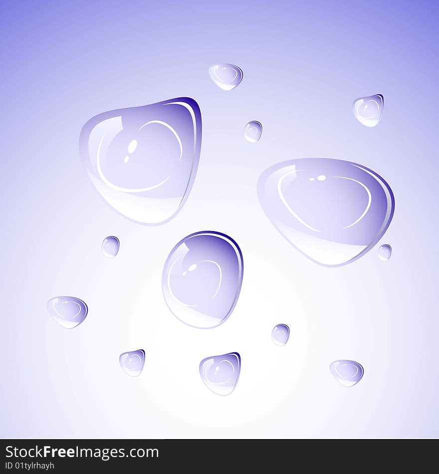 Set of water drops. Available in jpeg and eps8 formats.