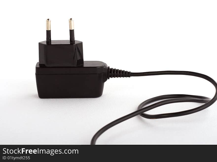 Electrical plug on white background