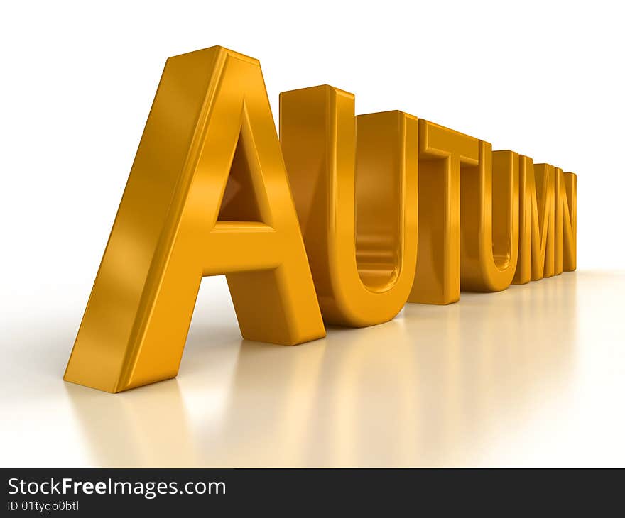 3d image of autumn. White background. 3d image of autumn. White background.