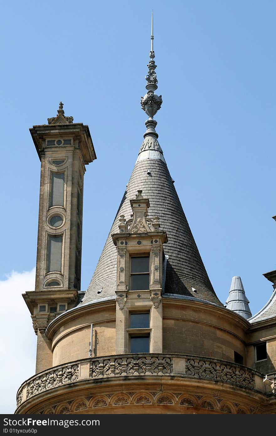 Closeup of roof of chateau. Closeup of roof of chateau