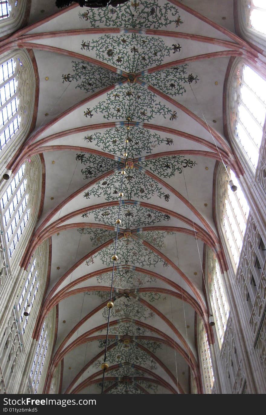 The beautiful painted ceiling of a church. The beautiful painted ceiling of a church