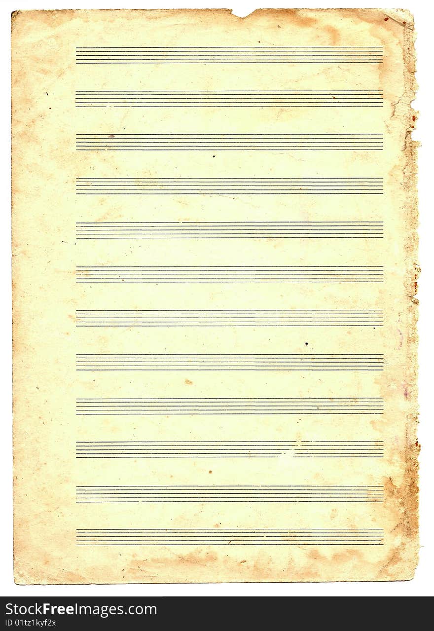 Old sheet without musical notes