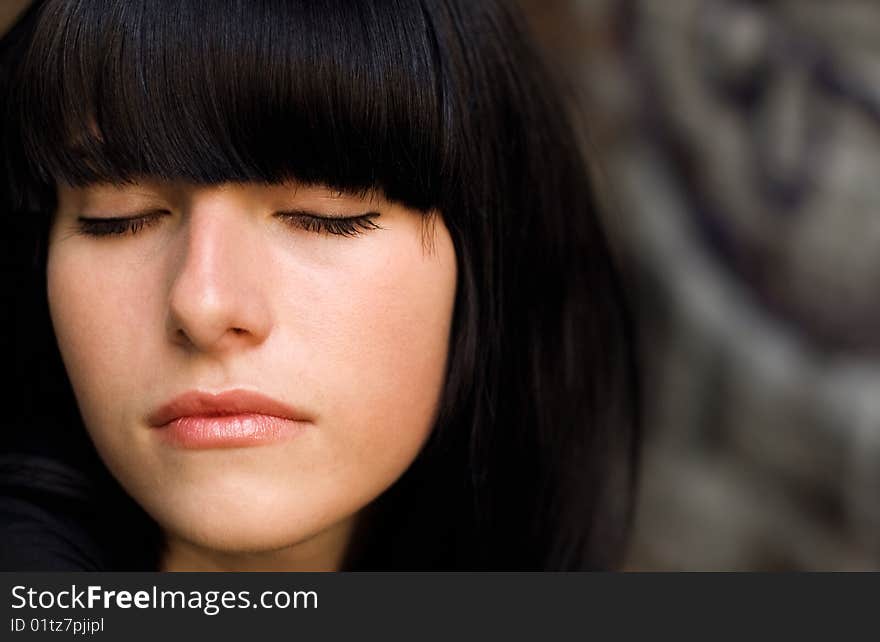 Portrait of a young  brownhaired  girl. Portrait of a young  brownhaired  girl