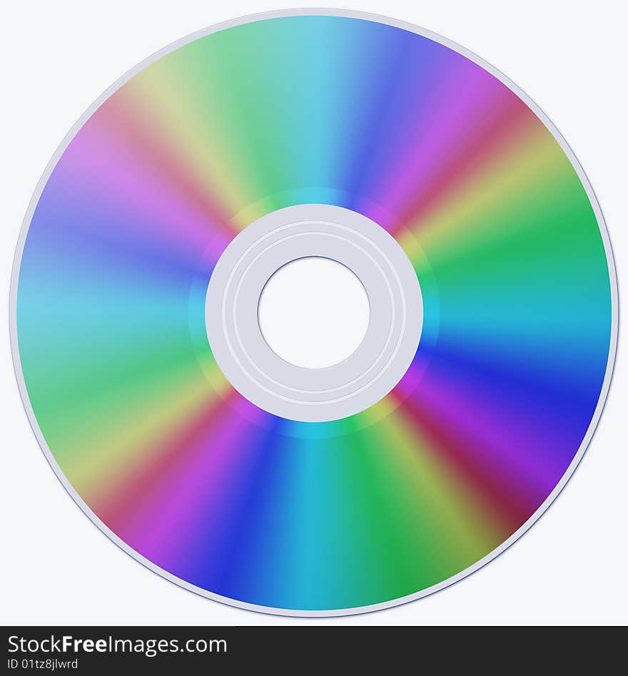 CD-disk with color variations on white background