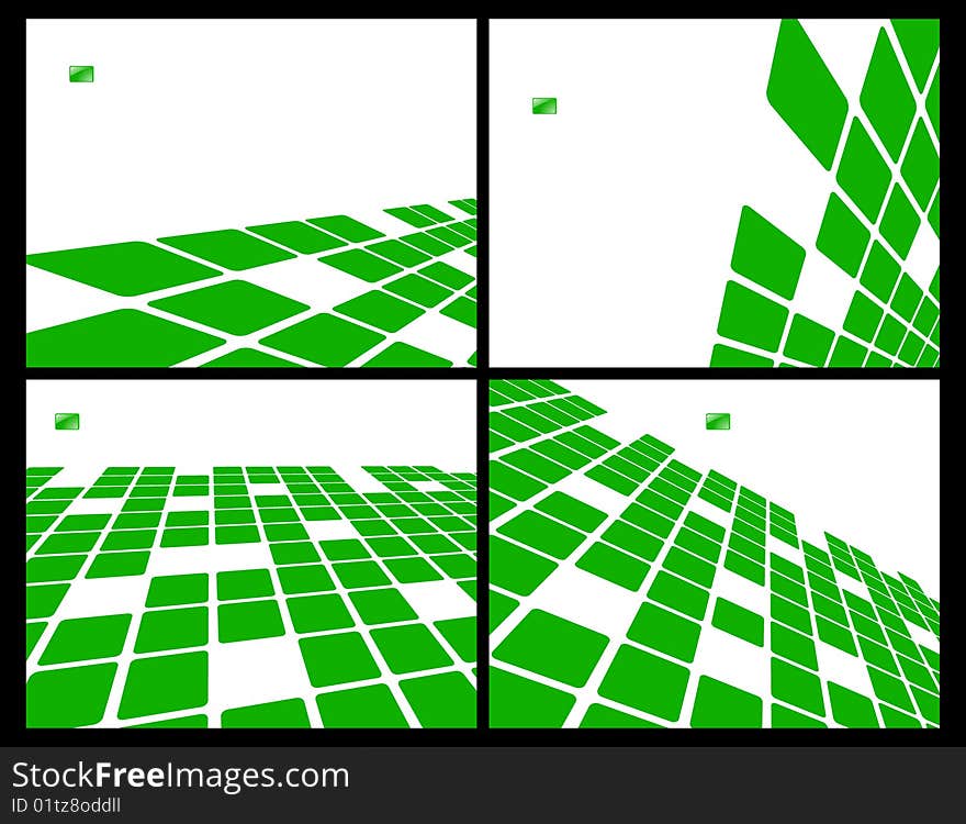 The green  abstract background set