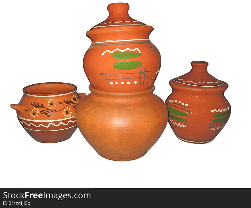 Ceramic pattern pottery isolated