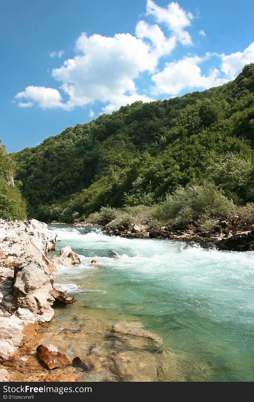 Beautiful Colour Of Stream Neretva River