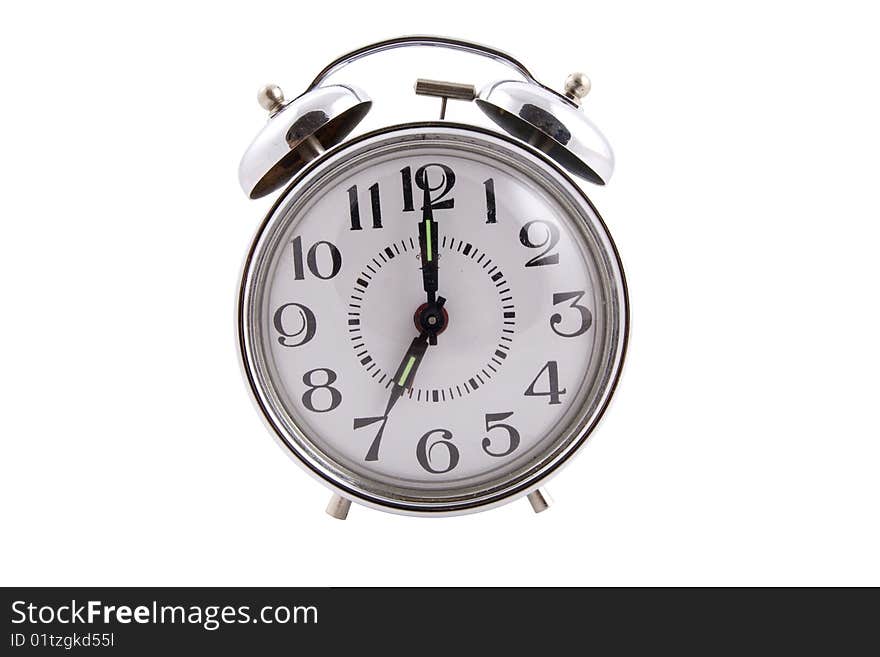 Alarm clock on white background